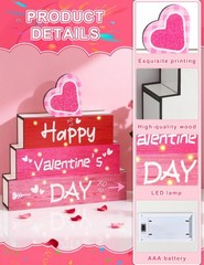 Valentine’s 0.1 inches (L) x (W) x 0.5 (H), Red and Pink