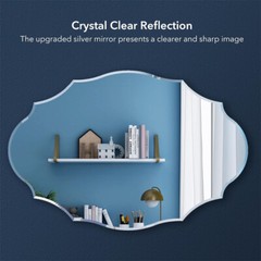Irregular Decor Wall Mirror Wavy Beveled Bathroom Mirrors Silver Accent Mirrors