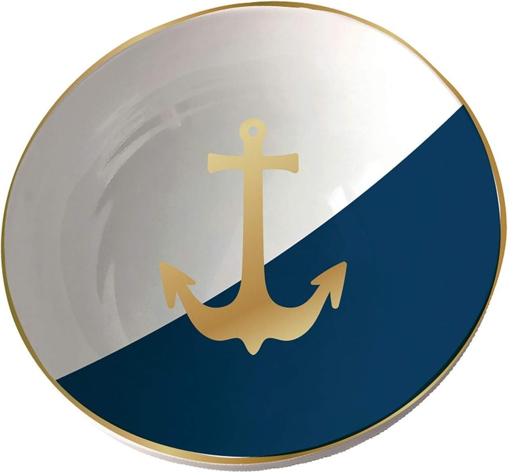Slant Collections Ceramic Round Trinket Tray 4 Inches – Anchor
