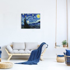 Van Gogh Canvas Wall Art: Starry Night Landscape Painting Picture Reproductio…