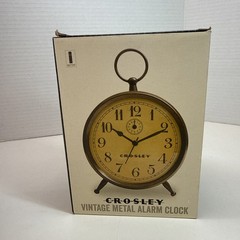 CROSLEY Vintage Metal Alarm Clock #33301 Brass Color Shabby Chic Decorative