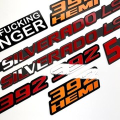 Customized Car Acrylic Emblem Badge MULTI COLOR Custom Text Names