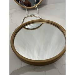 Round Wall Mirror Gold Frame Resin/Plastic 10″1 Mirror