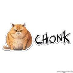 Chonk Fat Cat, Vinyl Decal Sticker, Indoor Outdoor, 3 Sizes, #12363