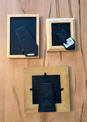 Lot of 3 Small Wooden Picture Frames Table Top Easel – Maple & Pine Meryl Waitz