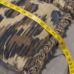 2 Fringed Fabric Pillow Covers Navy Beige Foamcraft Pillow Poly Duck Down Duck