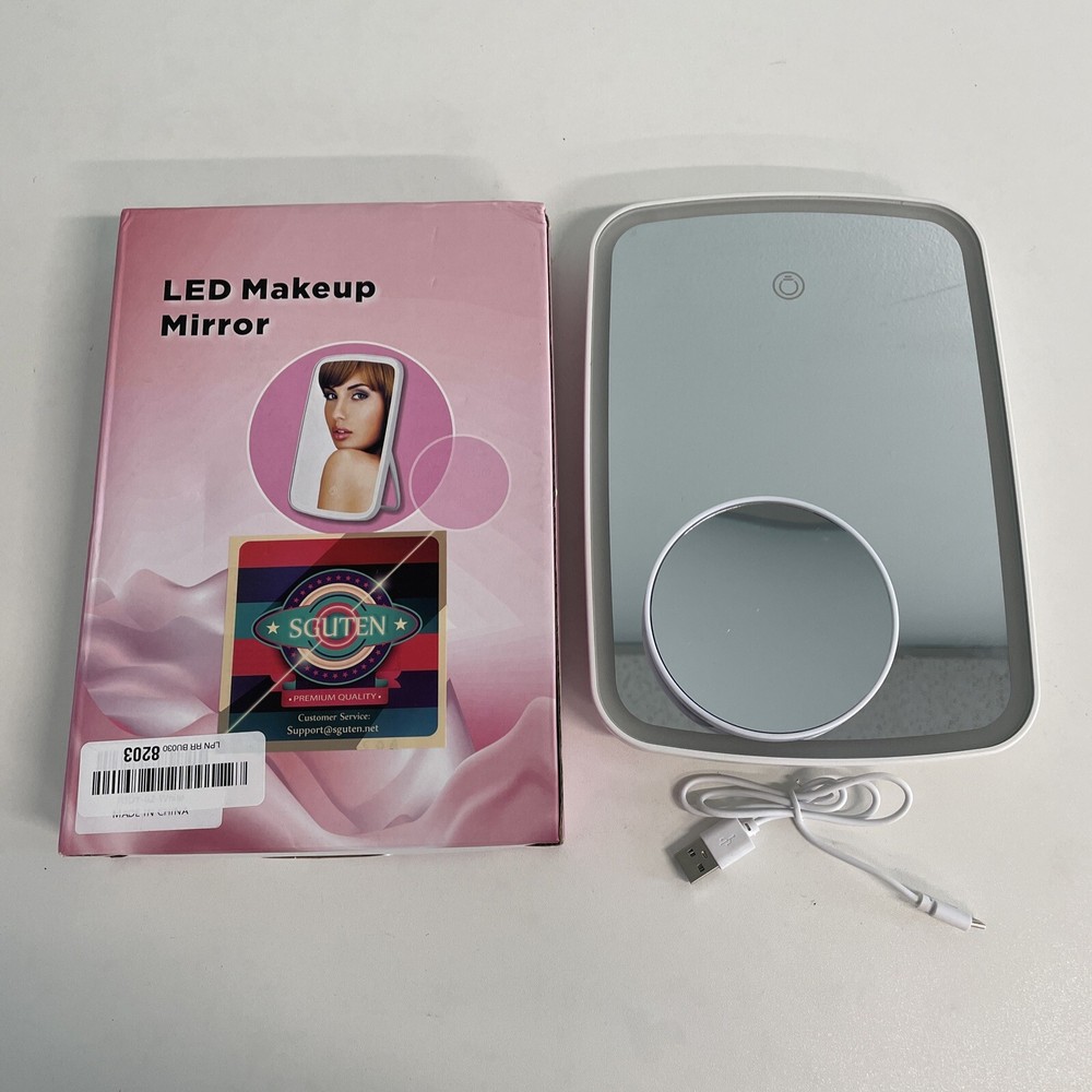Makeup Mirror Touch Screen Vanity Mirror LED Brightness Adjustable Portable USB