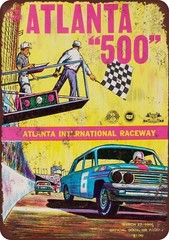1966 Atlanta 500 Vintage look reproduction metal sign 8 x 12