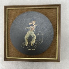 6.25″ Painting on Slate Framed Vintage Wales Llechwedd Rig of the Day Military