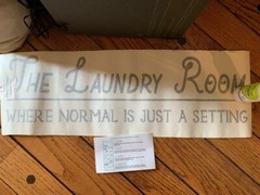 LAUNDRY ROOM VINYL WALL DECAL: «THE LAUNDRY ROOM WHERE NORMAL IS JUST A SETTING»