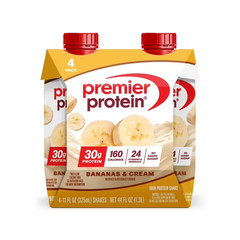Premier Protein Shake, Bananas & Cream, 30g Protein, 11 Fl Oz, 4 Ct.