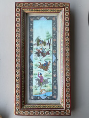 Multicolor Floral Wood Picture Frame Rectangular Freestanding Clear Glass 5×10