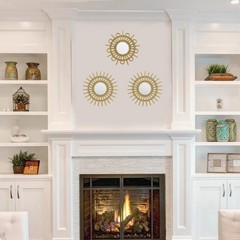 3 PCS Gold 9.8 x 9.8 Inch Mirror Wall Decor Small Hanging Living Room Bedroom