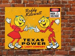 Reddy Kilowatt & Wife Vintage Style Cartoon Poster Electric Power Safety 18×24