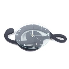 Modern Musical Note Glass Wall Clock Living Room Hanging Clocks Silent 9.5″ US