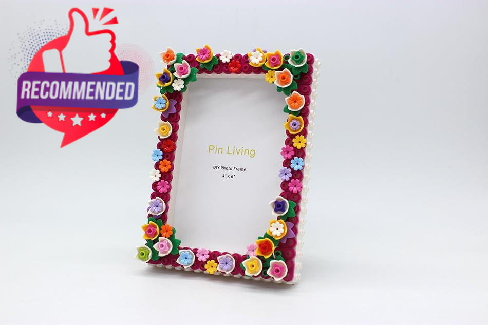 Diy Floral Building Block Photo Frame, 4×6 Inches, Decorative Colorful Flower