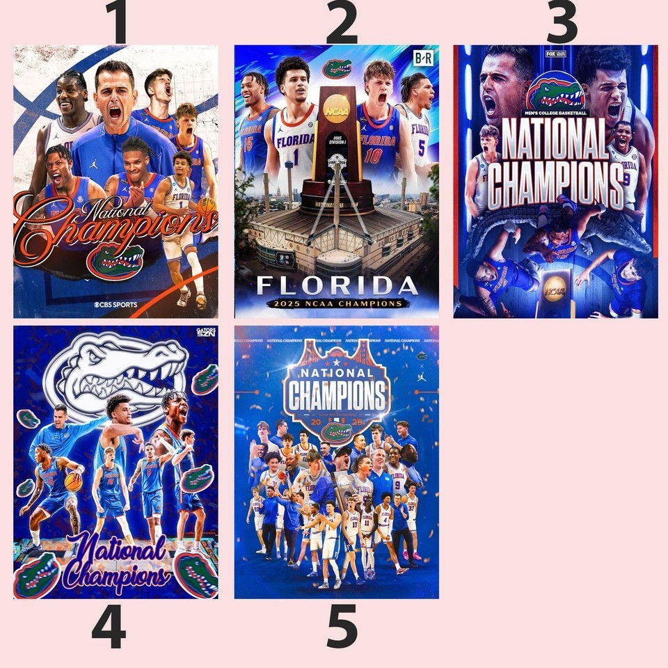 Florida Gators National Champions Basketball Poster 2025