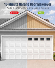 Magnetic Garage Door Window Panels – 32PCS Faux Mirror Window Kit for 2 Car Gara
