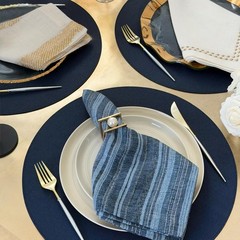 Skate Shagreen Easy Care Placemats- Wipeable Vinyl Table Mats – Round – Set of 4