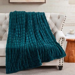 Stretchy Faux Fur Throw Blanket Luxurious Soft Warm Reversible Micromink Blanket