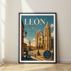 León Travel Poster Print, Wall Decor