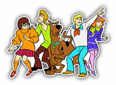 Scooby Doo Family Happy Cartoon Car Bumper Sticker Decal 5» x 3»