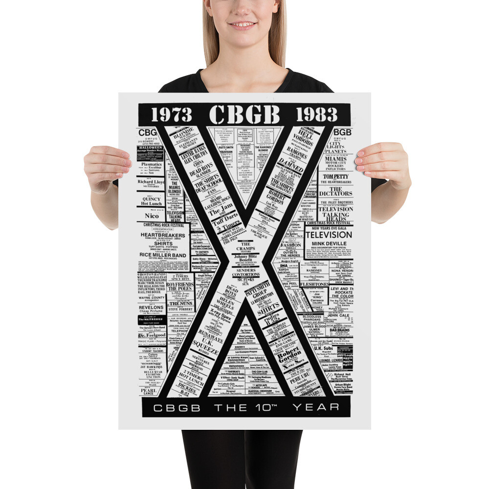 CBGB – 1973-1983 10th Anniversary Art Print NYC Bowery Punk Rock NYHC