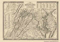 Historic State Map – Maryland Delaware Tourist Guide – Lucas 1836 – Vintage