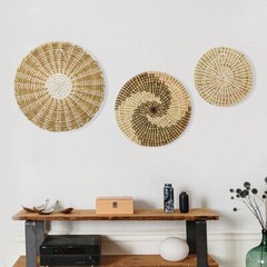 3 Sets Wall Basket Boho Decor Woven Decor Baskets Hanging Wall Art for Bedroom