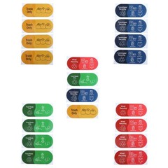 4Pcs Garbage Labels School Trash Recycling Sticker Funny Sorting Stickers New