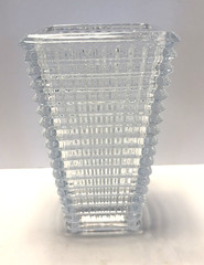 Large Rectangular Vase in the Style of Baccarat Crystal Modern Clear Sparkly Eye
