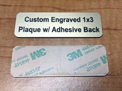 Custom Engraved 1″ x 3″ Brushed Gold Plate with Adhesive Back Plaque Sign Tag