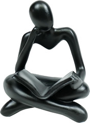 Thinker Statue Reading Women Figurine Abstract Art Sculpture Home Decor Modern B