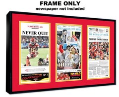 11×22 Newspaper Frame With Red and Yellow Double Mat