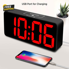 Large Digital Alarm Clock Big Numbers for Seniors & Visually Impaired, 9 Inches