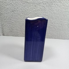 FTD Cobalt Blue Ceramic Bud Vase Whimsical Leaf Spiral Flower Wavy Rim Thailand