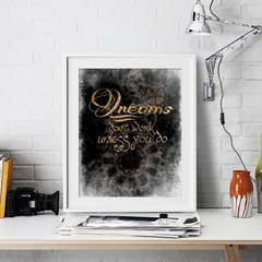 Dreams Inspirational Wall Art Print Motivational Quote Poster Decor Gift for him