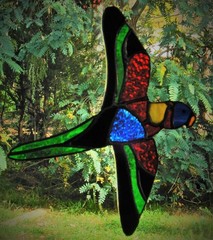Rainbow Lorikeet Australian Stained Glass Handmade Suncatcher Bird Lovers Gift