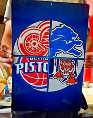 Detroit Sports Logo 12×18 inch metal poster.