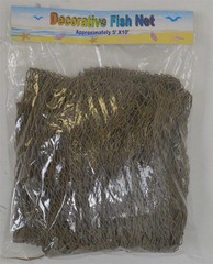5′ Feet x 10′ Feet Tan Fish Net Hanging Decorative Fishing Large Brown Accent