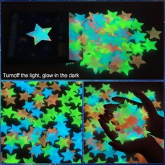 Multicolor Luminous Star Decals – 100PCS Easy Peel Glow Stickers for Bedrooms