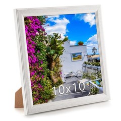 10×10 Wood Frame White, Natural Woodgrain 10x10in Picture Frame, Rustic Woode…