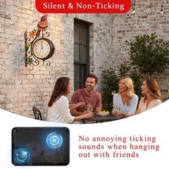 Vintage Indoor Outdoor Clock – Silent Non-Ticking, Double Sided Wall Clock wi…