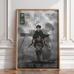 Levi Ackerman Attack on Titan Anime Poster Vintage Manga Wall Art Gift