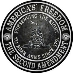 America’s Freedom The Second Amendment Since 1791 Metal Novelty Round Sign