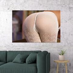 366267 Nice Ass Bent Over Woman Butt Stockings Art Decor Print Poster