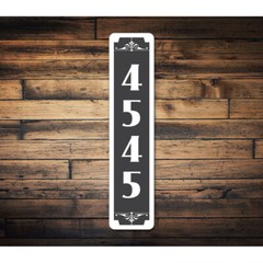 Vertical House Number Metal Sign
