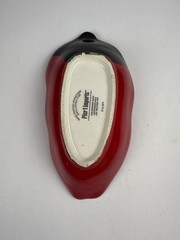 Pier One 7” Handpainted Ironstone Chili Pepper Dip Bowl Salsa Red