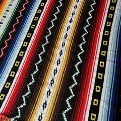 Handmade Knit Blanket Afghan Native American Southwestern Rustic Boho 50″x80″ EC