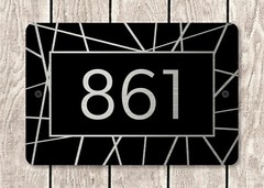 Customized Home Address Plaque Metal 12″ x 8″ Gold or Silver Number House Sign
